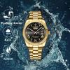 Римский алфавит Аналоговый дисплей Светящийся календарь День недели Водонепроницаемость 3ATM Нержавеющая сталь Золото Кварцевые часы Для отдыха Бизнес Стильные Модные