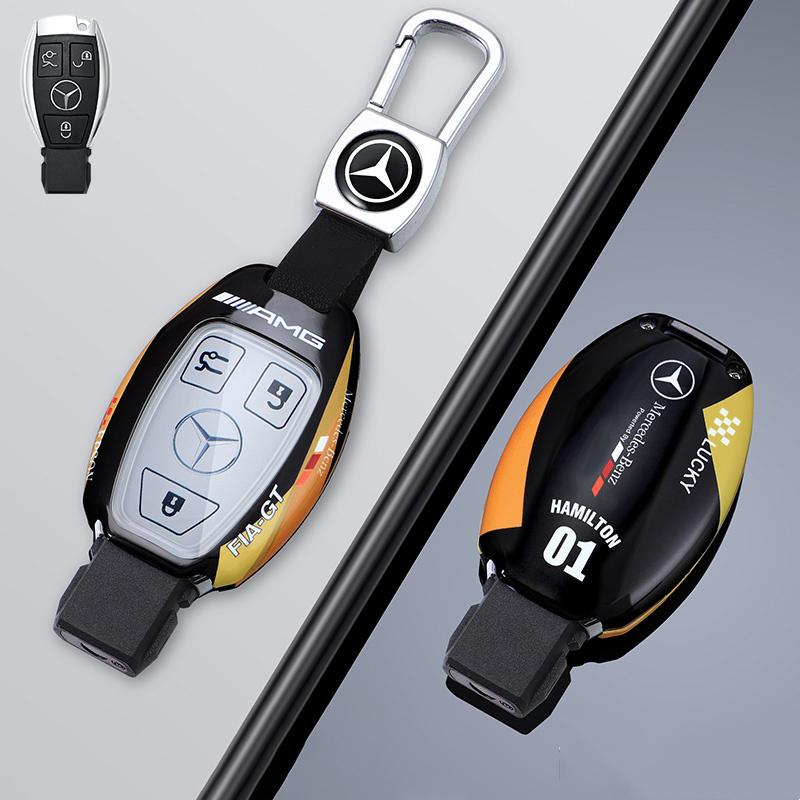 JVC4 Car Racing Style Design Key Case Cover Shell For Mercedes Benz A B C S Class AMG GLA CLA GLC W176 W221 W204 W205 Auto Accessory