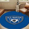 Sc Bastia Football Crest Round mat Home Decor, Chair rug For livingroom,Bedroom, doormat home decor Birthday Gift Christmas Gifts