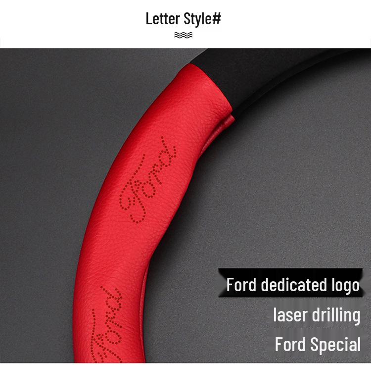 Ford Steering Wheel Suede & Leather Cover for Focus, Mondeo, Edge, Taurus