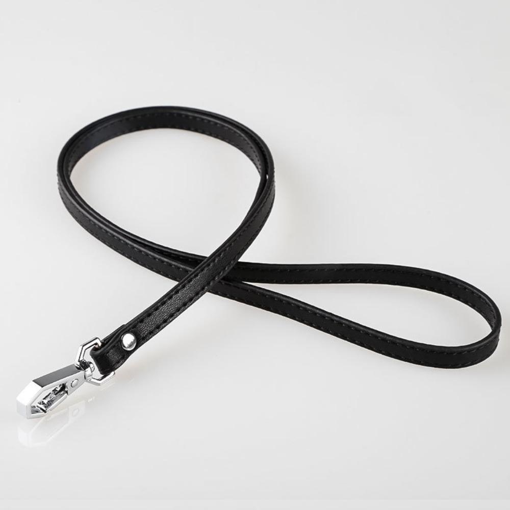 Leather Lanyards Telescopic Sling Bright Colors ID Badge Holder Office School