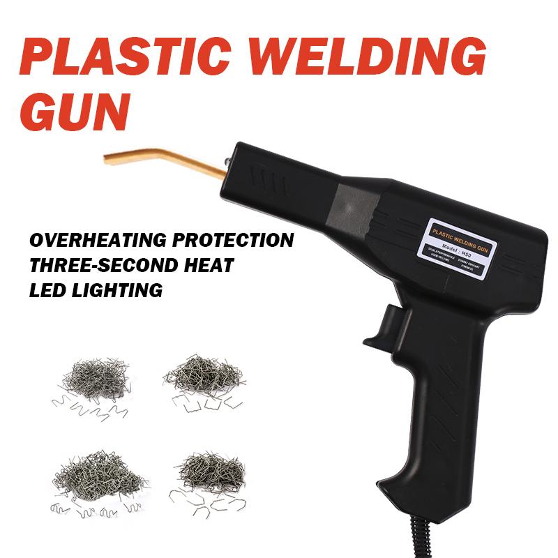 Plastic Welder Gun Car Bumper Soldering Machine with 4 Types of Staples for Bumper Kayak Plastic Product Repairs Welding Tool