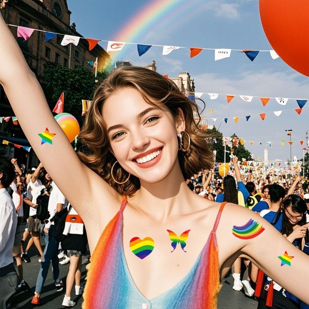 18 шт. красочные наклейки-татуировки в виде радуги, временные наклейки-татуировки в виде цветов и звезд, пара дружбы