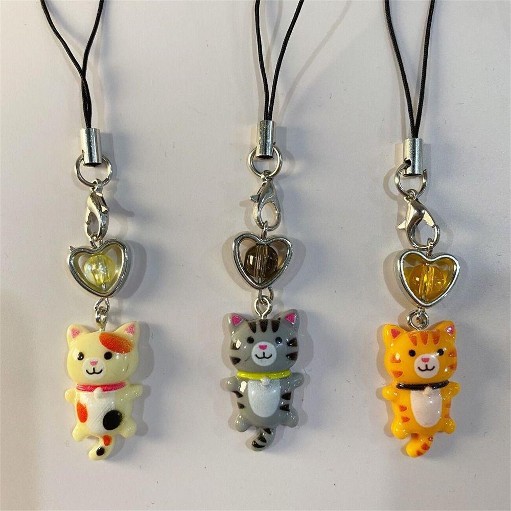 Cellphone Chain Cat Phone Strap Cat Pendant Phone Lanyard Y2K Phone Charm  Backpack Ornament