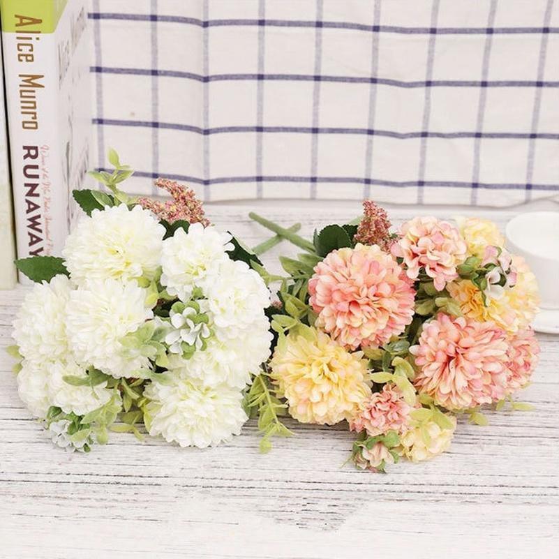 Букет искусственных цветов пиона, свадебное украшение для домашнего декора стола, искусственные цветы гортензии