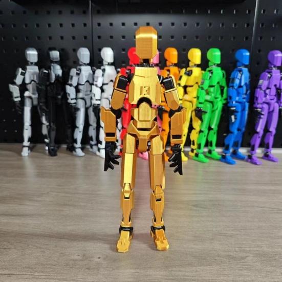 3D Printed Multi-jointed Robot Action Figure with Weapon Robot Model Movable Joint Figurine Desktop Decoration Ornament
