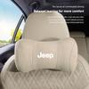 AIY5   Car Suede Headrest Auto Logo Seat Neck Pillow Head Support For Jeep Grand Cherokee Wrangler JK Gladiator Compass Renegade Recon
