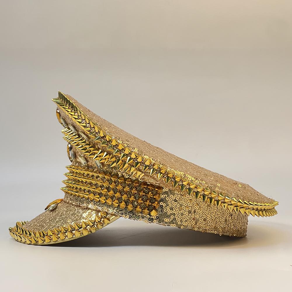 Женская и мужская кепка в стиле стимпанк в стиле милитари, кепка капитана с шипами для леди, сержантская шляпа, шляпа для девичника, праздничная шляпа на день рождения, шляпа