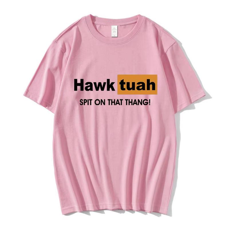 Футболка с принтом мема Hawk Tuah Spit on That Thing, смешная футболка, мужская и женская, повседневная, хлопковая, оверсайз, с коротким рукавом, стритвир