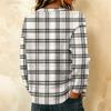 Women's Casual Plaid Print Long Sleeve Button Front Knit Cardigan Sweater for Fall and Winter