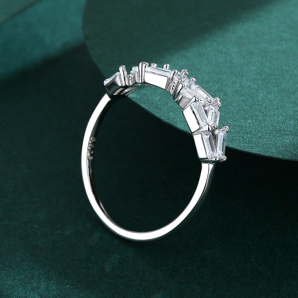 Роскошное Нерегулярное Маленькое Кольцо Для Пары с Двойными Бриллиантами Для Женщин Из Натурального Стерлингового Серебра Юбилейный Подарок Ювелирные Изделия Простые ювелирные изделия из стерлингового серебра