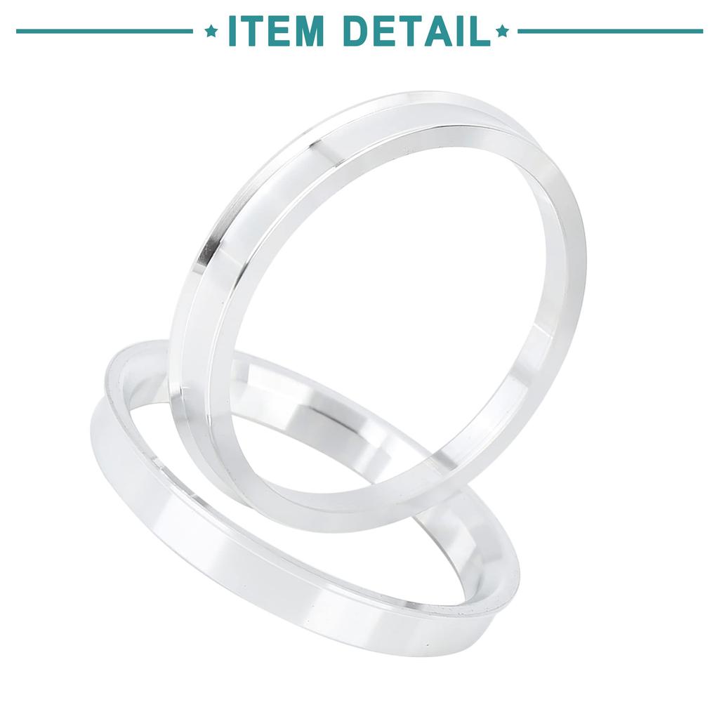 ACROPIX 72.6-64.1 Mm Hub Centering Ring Silver Tone 4pcs