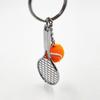 Key Rings Car Key Chain Metal Mini Keychain Sports Key Chain Tennis Racket Keychain Tennis Ball
