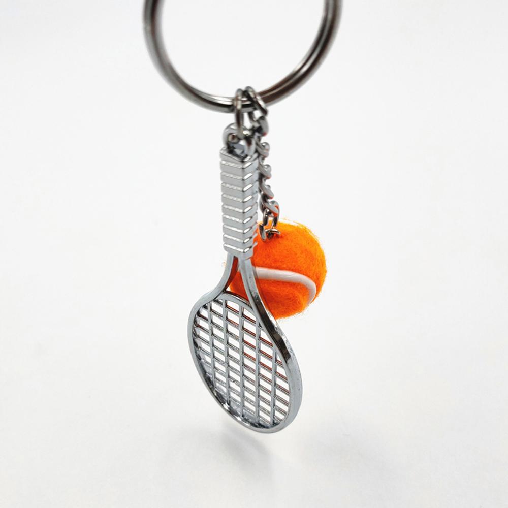 Key Rings Car Key Chain Metal Mini Keychain Sports Key Chain Tennis Racket Keychain Tennis Ball