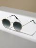 1Pcs Fashion Geometric Metal Frame Women Sunglasses For Men Daily Life Shades Eyewear Accessories.
