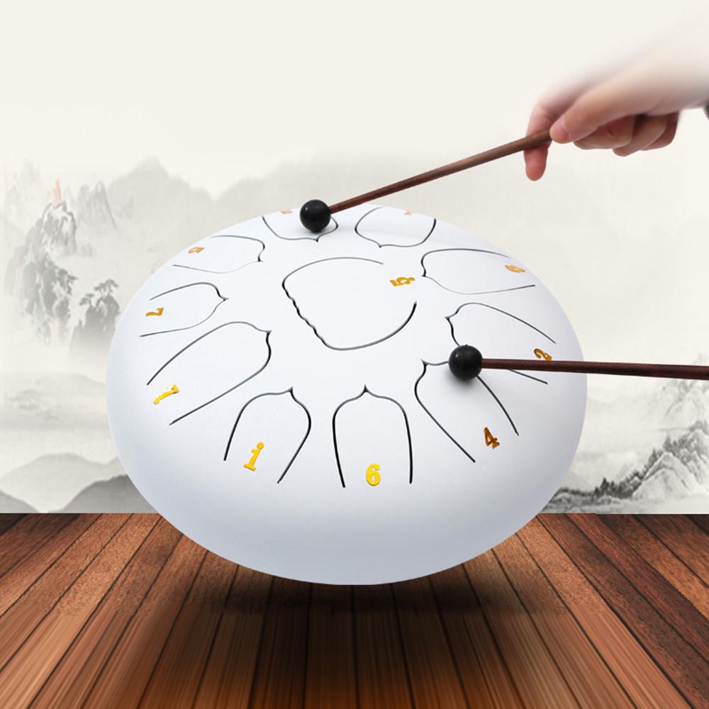 10-дюймовый стальной барабан для языка, 11 нот, хэндпан-барабан с барабанным молотком, выбор пальцев, перкуссия для