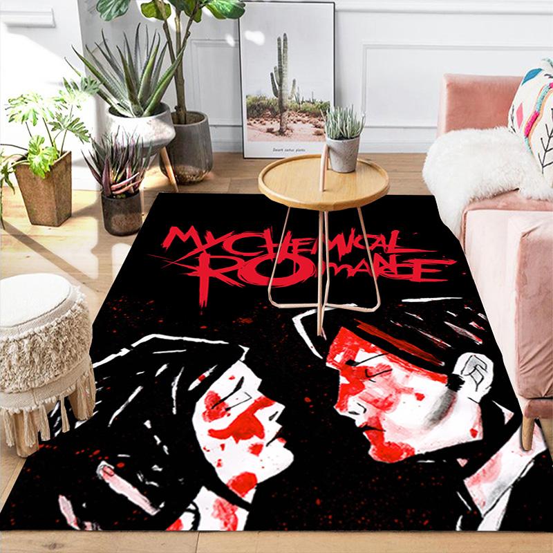 My Chemical Romance Anime Rug Floor Mat for Living Room or Bedroom Soft and Comfortable Carpet a Gift for Birthday and Holiday.ZFF0913390