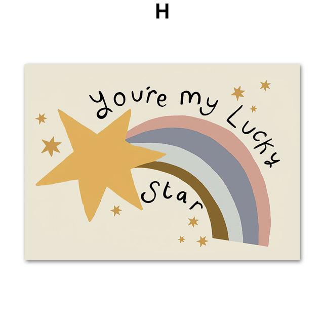 Леопардовый кролик, медведь, тигр, мышь, Радуга, забавная настенная живопись на холсте, плакаты на скандинавскую тему и принты, настенные панно, декор для детской комнаты, без рамки