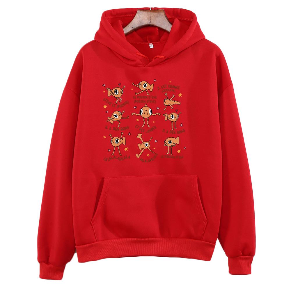 Стив Рыба Забавный Рыбный Мем Худи Мода Харадзюку Юмор Графические Свитшоты Мужские Женские Оверсайз Повседневный Креативный Пуловер