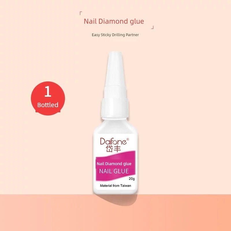 Daizone Taiwan Nail Tip Glue for Nail Beauty Lasting Strong Sticky Fake Nails Stick-on Crystals Inlaid Ornament Wear Armor
