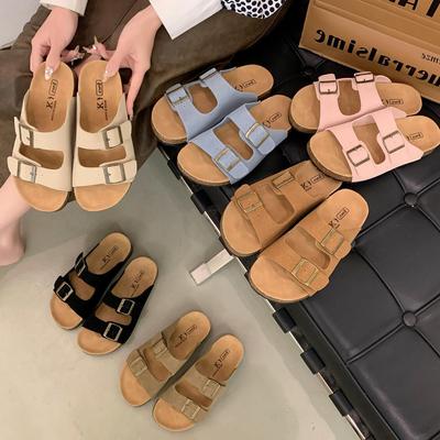 Женские шлепанцы Boken на толстой подошве для лета, новая сказочная ретро-кожа, удобные сандалии на плоской подошве