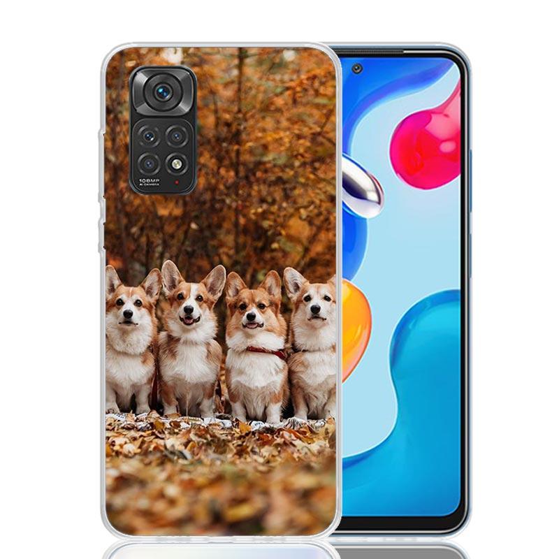 Cute Lovely Corgi Dogs Phone Case For Xiaomi Redmi Note 14 13 12S 12 11S 11T 11E Pro Plus 10S 10 Art Customized Coque Capa Note
