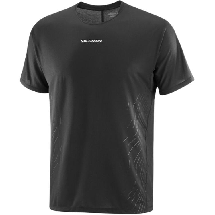 SALOMON Футболки Мужские Pitch Black/Beauty Black Мужские C26998 С круглым вырезом Умеренный прямой крой C26998-