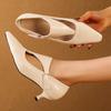 Elegant Design Pointed End Baotou Thin Heel Buckle Outdoor Summer New Shallow Mouth Soft Sole High-heeled Sandals