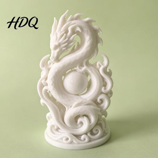 Уникальный Декор Офисного Стола Статуэтка Китайского Дракона Компактная 3D Печатная Фигурка Статуэтка с Мелкими Деталями Резьба Дизайн Креативное Украшение для Помещения