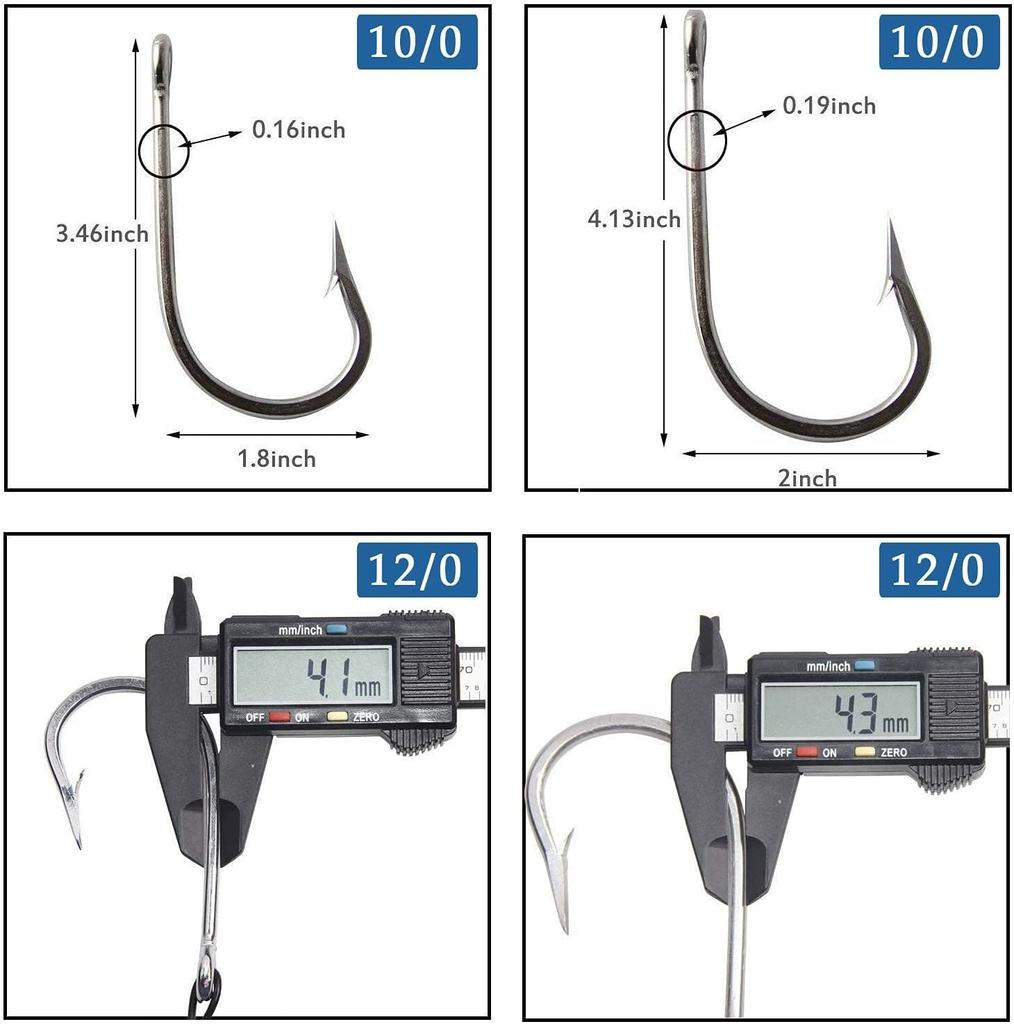 Shark Rigs 7691 Stainless Steel Fishing Hook 400LB Double Drop Rig Shark Rigs for Big Games 5/0 6/0 8/0 10/0 12/0