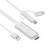3-in-1 Lightning/Type-C/Micro USB To HDMI HD Adapter Cable for iOS and Android Devices Mirroring Screen To TV/Projector/Monitor