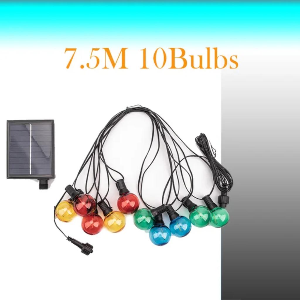 Новые водонепроницаемые светодиодные гирлянды RGB G40 на солнечных батареях, 21-метровая сказочная лампа для рождественских праздников на открытом воздухе, гирлянда для сада, свадьбы, лагеря, декора