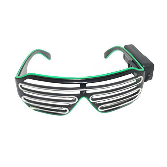 Светящиеся неоновые очки Rave со сверкающими затворами, солнцезащитные очки El Wire LED, светящиеся