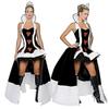 Women's Queen of Hearts Deluxe Costume Adults Halloween Costume Casino Poker Lady Performance Outfit Witch Vampire Queen Dress