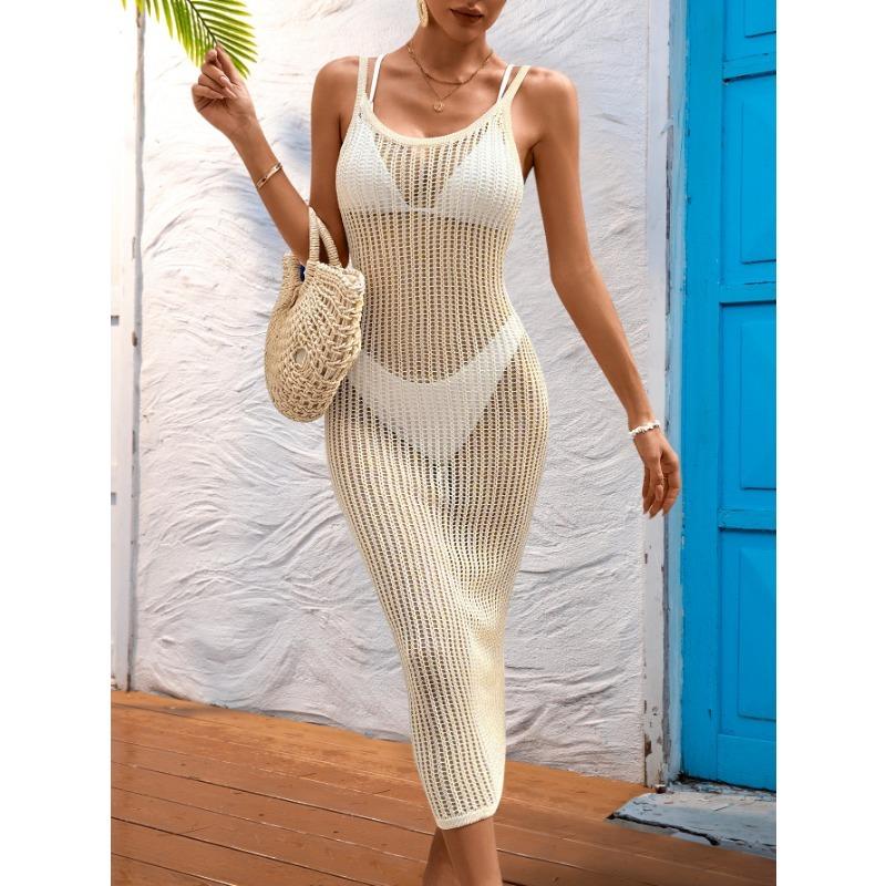 Сексуальное платье с вырезом ручной вязки и V-образным вырезом