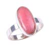 Кольцо из чистого серебра 925 пробы с натуральным родохрозитом ручной работы S.7 O5Z81