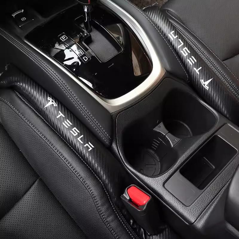 2Pcs Car Seat Gap Leak Proof Strip Cushion Side Seam Filling Plug For Tesla Model-3 Model-S Model-X Model-Y Cybertruck Roadster