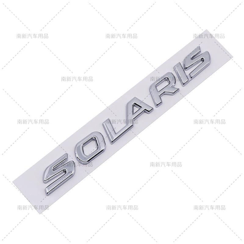 ABS SOLARIS Letter Word Stickers Car Rear Trunk Emblem Auto Body Decorative Stickers For Russia Hyundai Car Styling Accessories Y0