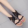Fashion Women Sandals Plus Size 43 Gladiator Flat Sandals for Beach Casual Shoes Summer Fashion Solid Slides Ladies Zip Thong Roman Shoe