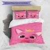 3pcs Pinkfong Shark (2) Design Cover Set - HD Printed Bedding with 1 Cover and 2 Pillowcases - Perfect for Home and Dorm Decor