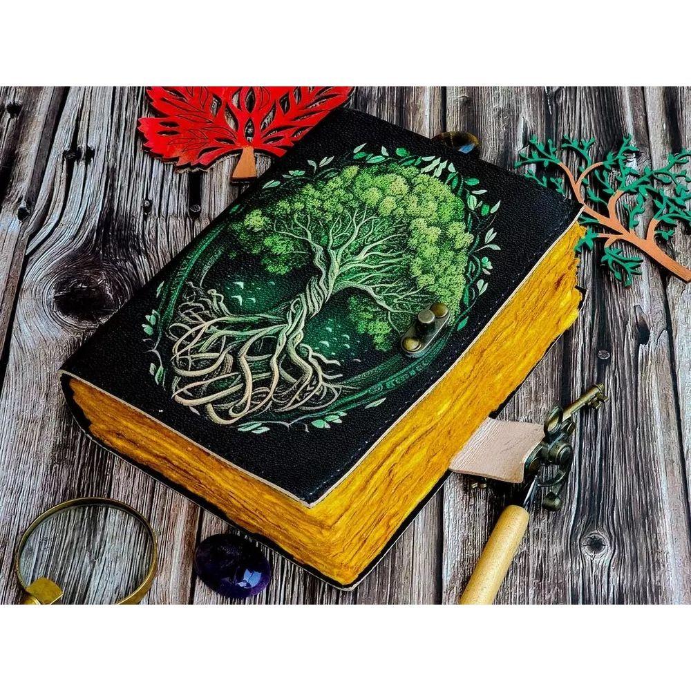 Leather Journal Tree of Life - Genuine Leather Notebooks For Women Grimoire