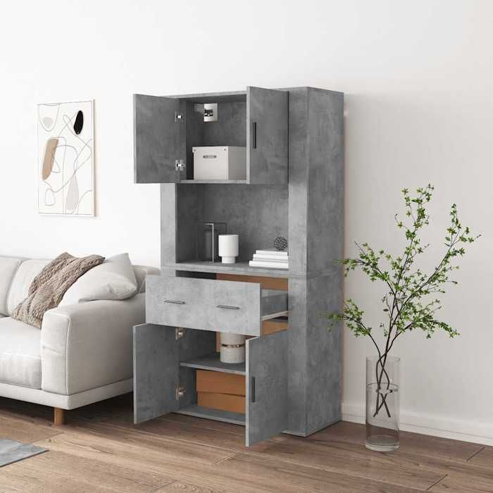 Maison Exclusive - Buffet haut Gris béton Bois d'ingénierie