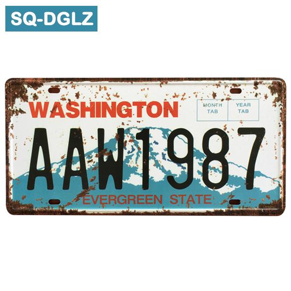 [SQ-DGLZ] Новая мода автомобильный номерной знак магазин бар украшения стены жестяная вывеска винтажная металлическая вывеска домашний декор живопись таблички плакат