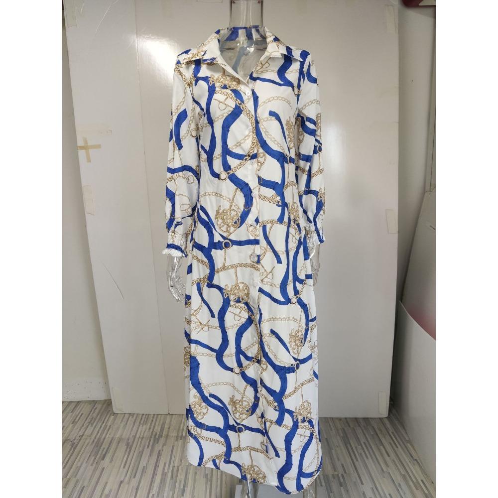 Весенне-летняя модная сексуальная рубашка на пуговицах, длинное платье, женские винтажные макси-платья с цветочным принтом и галстуком-краской