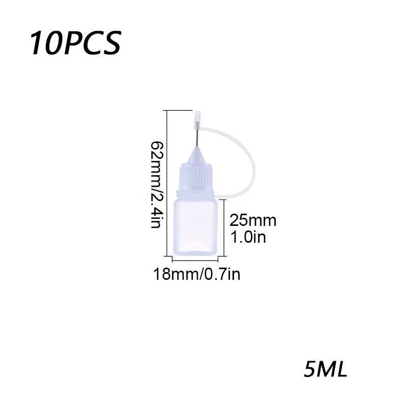10 шт. пластиковых бутылок с иглами для красителя белого цвета, непрозрачные, доступны различные варианты