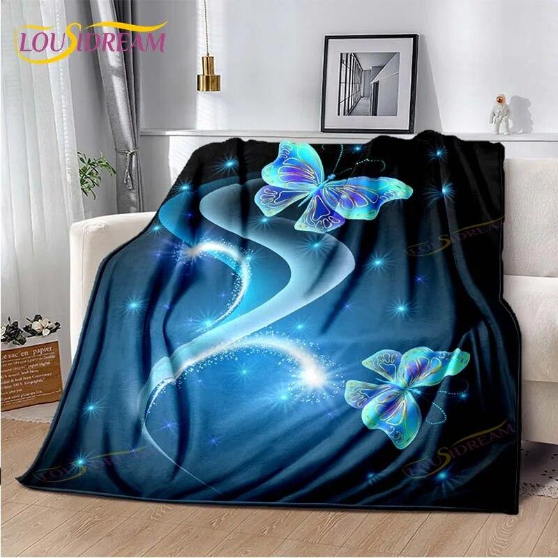 Одеяло с бабочкой, легкое мягкое плюшевое фланелевое одеяло для дивана, дивана, одеяло для пикника, одеяла для кроватей