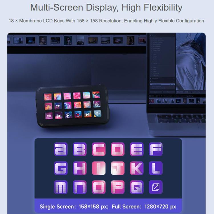 Multi-function AI Voice Control Panel 18 Membrane Display Keys