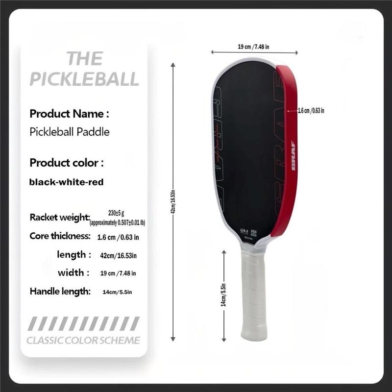 4th Gen Thermoformed Carbon Pickleball Paddle 14mm & 16mm Dual Core All-Round Professional Tournament Racket