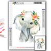 Popular 5D Diy Cross Stitch Cute Little Animals With Flowers Painting Full Drill Cross-Stitch Crafts Kit Wall Sticker Home Decor