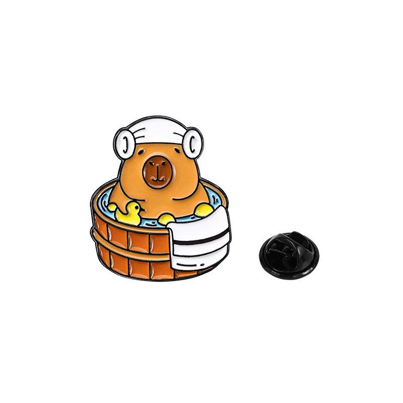 Original Cute Capybara Cartoon Brooch - Adorable Alloy Badge & Book Decoration